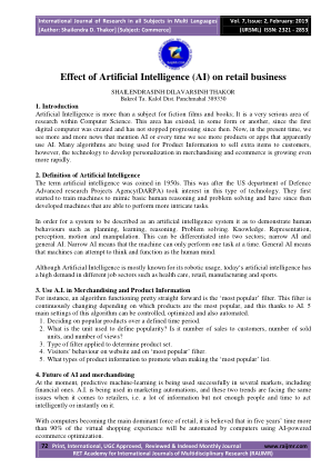 人工智能（AI）对零售业务的影响